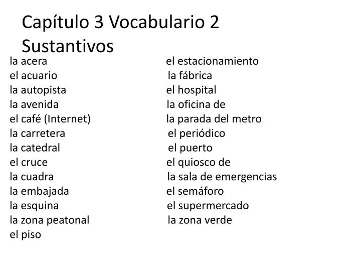 cap tulo 3 vocabulario 2 sustantivos