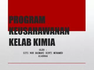program keusahawanan kelab kimia