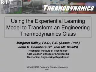Using the Experiential Learning Model to Transform an Engineering Thermodynamics Class
