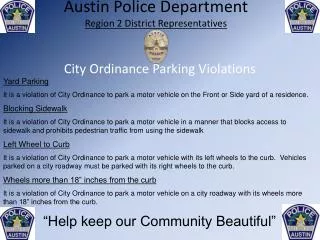 City Ordinance Parking Violations