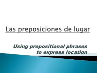 las preposiciones de lugar