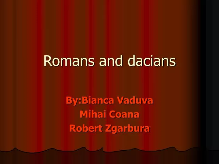 romans and dacians