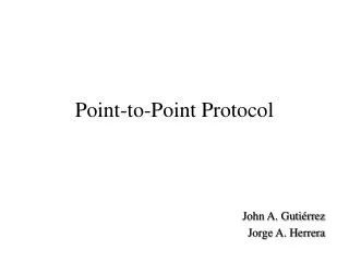 point to point protocol