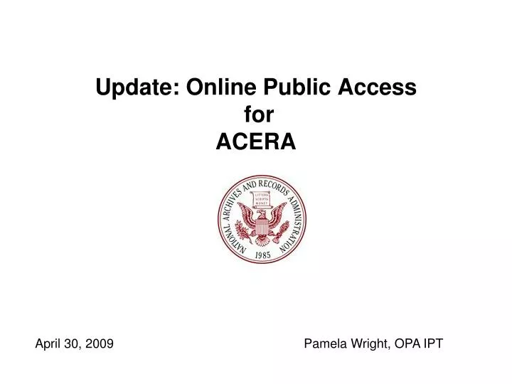 update online public access for acera