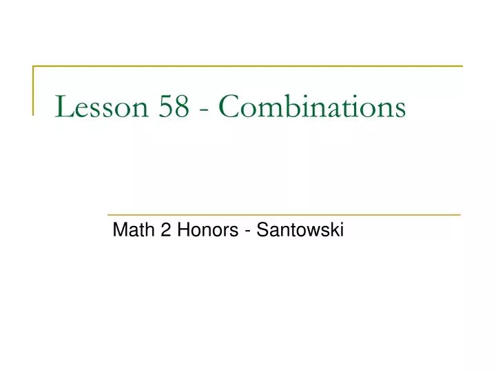 lesson 58 combinations