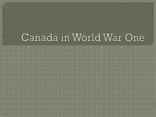 Canada in World War One