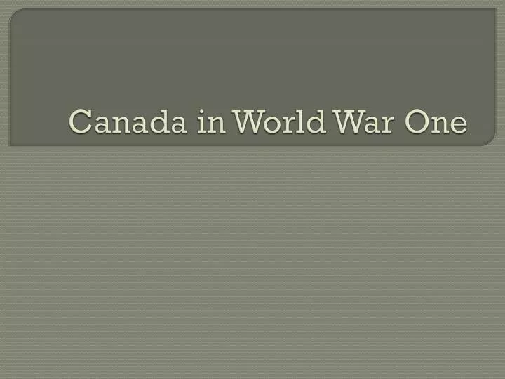canada in world war one