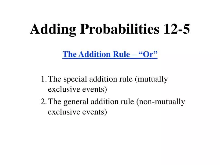 adding probabilities 12 5