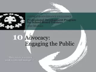 Advocacy: Engaging the Public