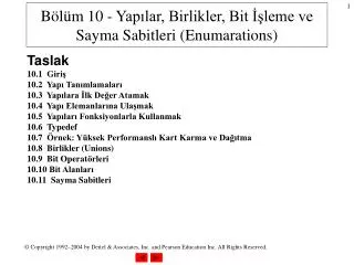 b l m 10 yap lar birlikler bit leme ve sayma sabitleri enumarations