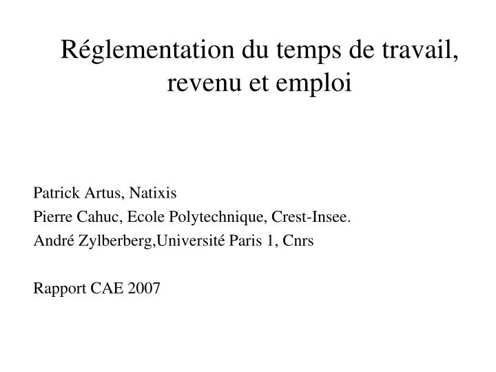 r glementation du temps de travail revenu et emploi