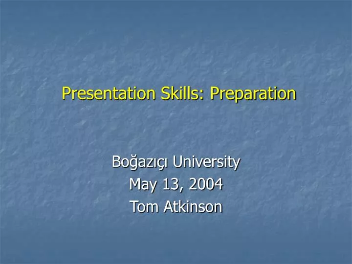 presentation skills preparation