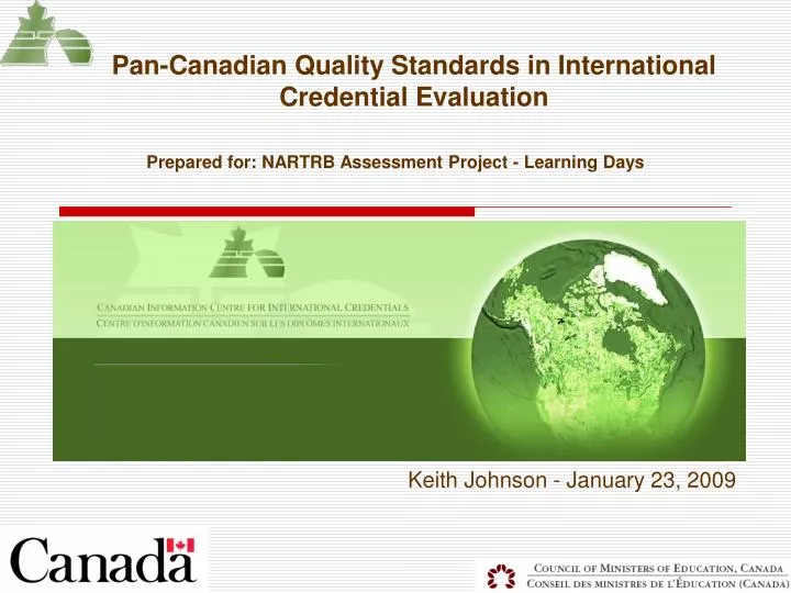 pan canadian quality standards in international credential evaluation