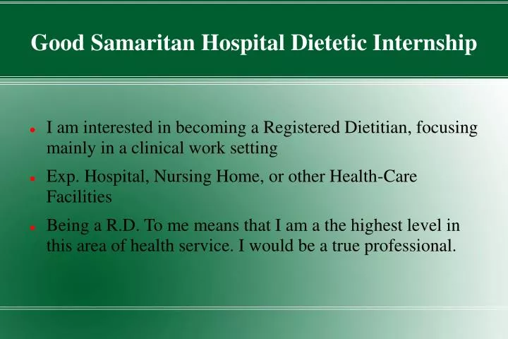 good samaritan hospital dietetic internship