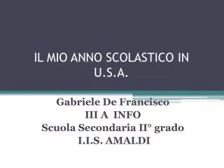 il mio anno scolastico in u s a