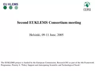 Second EUKLEMS Consortium meeting