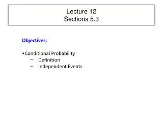 Lecture 12 Sections 5.3