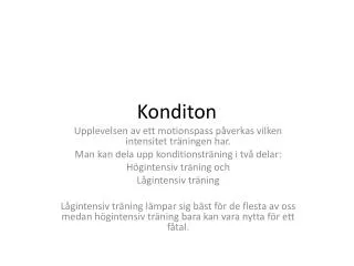 konditon