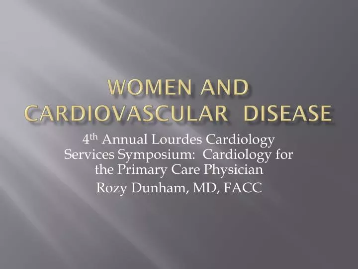 women and cardiovascular disease