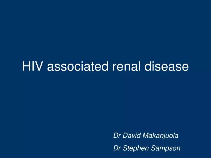 hiv associated renal disease