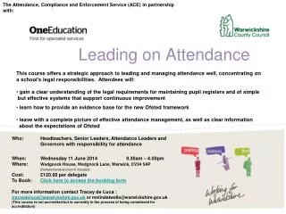 Leading on Attendance