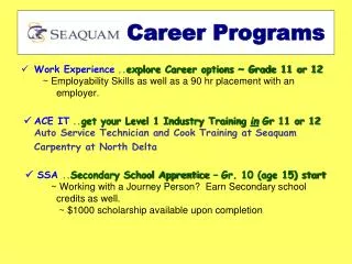 Career Programs