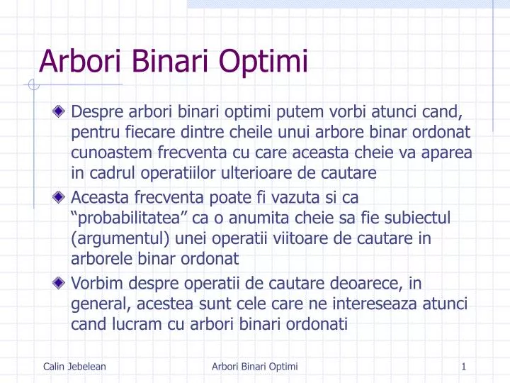 arbori binari optimi