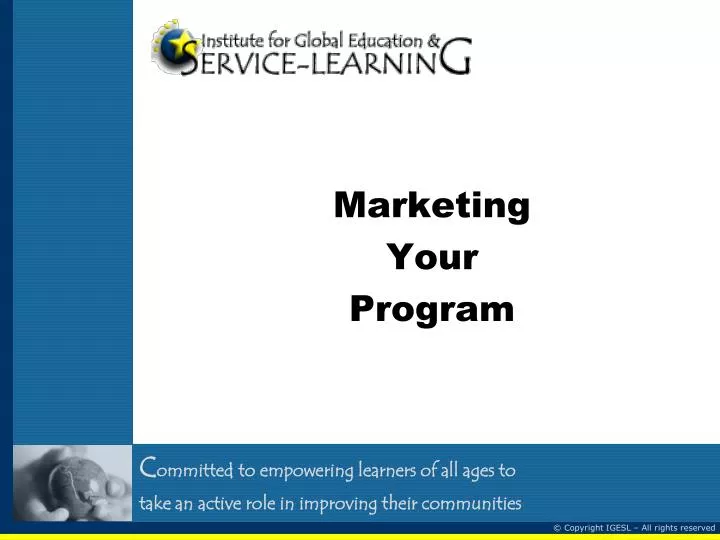marketing your program