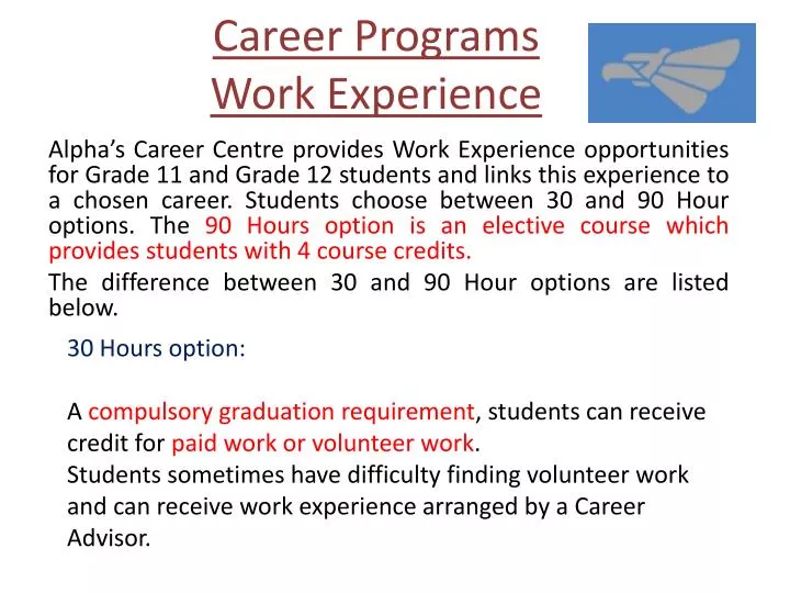 career programs work experience