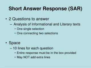 Short Answer Response (SAR)