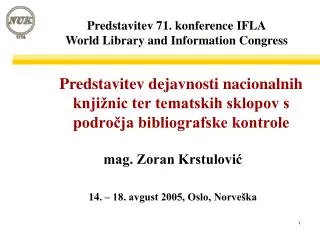 predstavitev 71 konference ifla world library and information congress