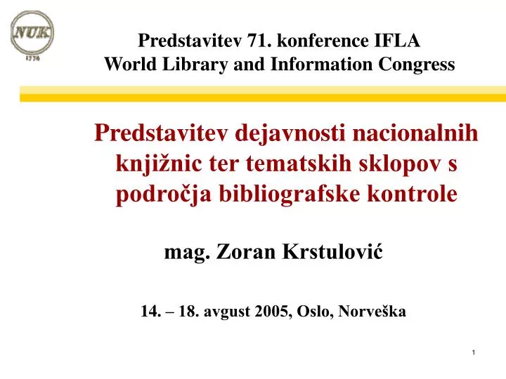 predstavitev 71 konference ifla world library and information congress
