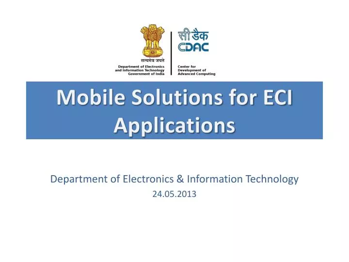 mobile solutions for eci applications