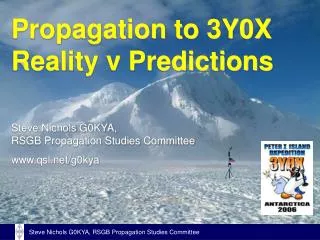 Propagation to 3Y0X Reality v Predictions
