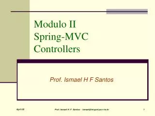 Modulo II Spring-MVC Controllers