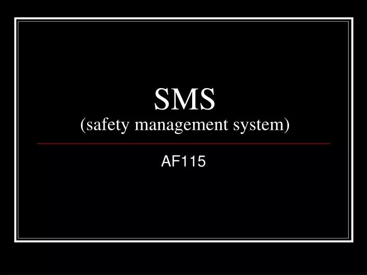 sms safety management system