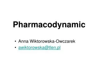 Pharmacodynamic