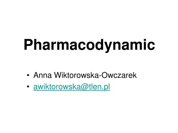 pharmacodynamic