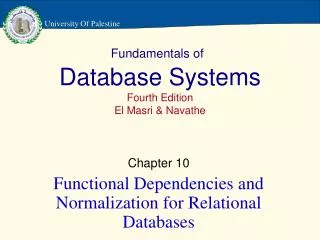 Fundamentals of Database Systems Fourth Edition El Masri &amp; Navathe