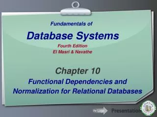 Fundamentals of Database Systems Fourth Edition El Masri &amp; Navathe