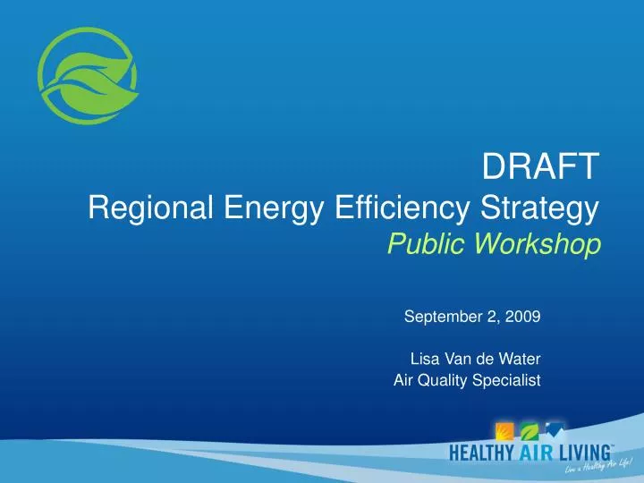 draft regional energy efficiency strategy public workshop