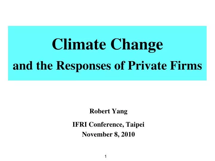 climate change and the responses of private firms