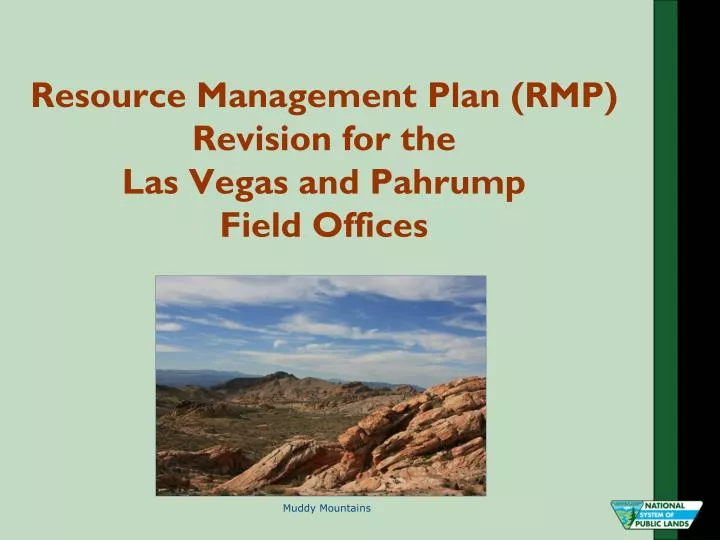 resource management plan rmp revision for the las vegas and pahrump field offices