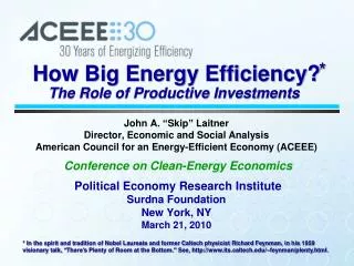How Big Energy Efficiency?