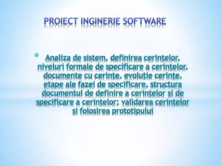 proiect inginerie software