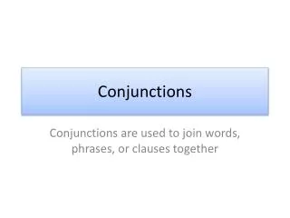 Conjunctions