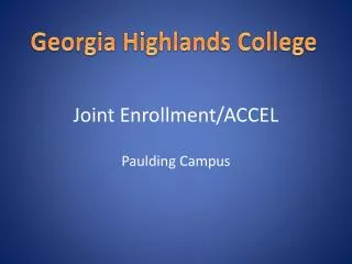 Joint Enrollment/ACCEL