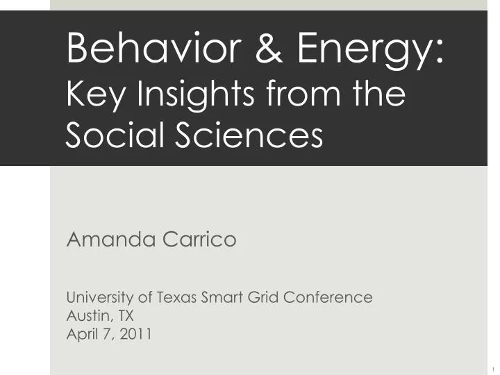 behavior energy key insights from the social sciences