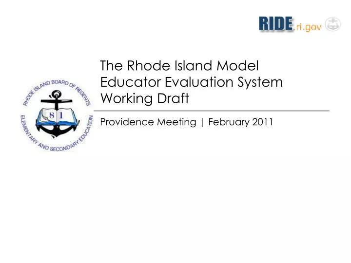 the rhode island model educator evaluation system working draft