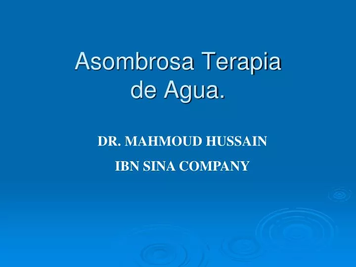 asombrosa terapia de agua